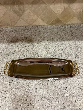 KROMEX Vintage Mid Century Modern Silver Serving Tray
